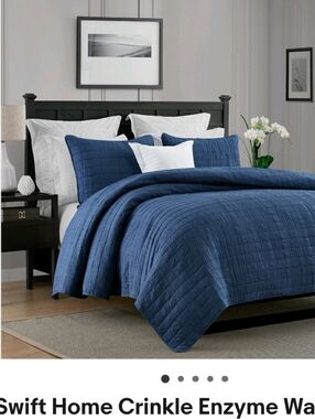 Comforter Lightweight Blue Swiss Dot Swift Home Blue  VNC 2 Pillow Cases